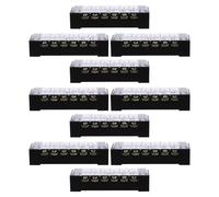IWOWHERO 10pcs Black Terminal Block Wire Connector with Protective Cover 15a Dual Row Electrical Junction Strip for Truck Wiring Harness Installation