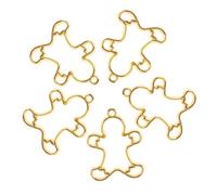 IWOWHERO 10pcs Christmas Open Back Bezel Pendant Frames Alloy Metal Thick Edge Jewelry Charms for DIY Gingerbread Man Necklace Craft Making