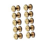 IWOWHERO 10pcs DIY Craft Kit Solid Brass Sunflower Rivets Studs for Leather Easy Install Fastener