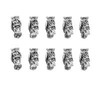 IWOWHERO 10pcs Dreadlock Beads Hair Cuffs Metal Large Hole Tube Beads for Women Men Braids Curly Styling Hair Jewelry Charms
