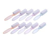 IWOWHERO 10pcs Fingernail Brush with Long Handle for Pedicure and Nail Cleaning Soft Bristles Comfortable Grip with Hanging Suitable for Daily Use and Nail Techs