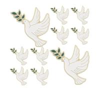 IWOWHERO 10pcs Flag Pin Featuring Peace Dove Brooch Pin for Women Zinc Alloy Animal Bird Brooch with Olive Branch Design Versatile Accessory for Casual Occasions