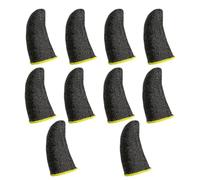 IWOWHERO 10pcs Game Thumb Sleeve Phone Game Finger Sleeve Anti-sweat Silver Fiber Black for Mobile Phone Gaming, Touch Screen Use