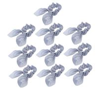 IWOWHERO 10pcs Grey Elastic Bow Hair Ties with Soft Satin Texture Gentle Hold Without Pulling Suitable for All Hair Lengths Stylish Ponytail Holders for Women