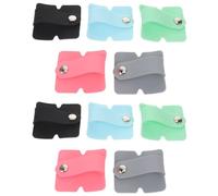 IWOWHERO 10pcs High Elasticity Silicone Cord Wraps Cable Organizer for Earphones Charging Cords Data USB Cable Management with Snap Button Tie Clips for Office Home Travel