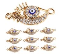 IWOWHERO 10pcs Mini Evil Eye Charms for Jewelry Making Unique Eye Pendants for Necklaces and Bracelets Meaningful Jewelry Accessories for and Love