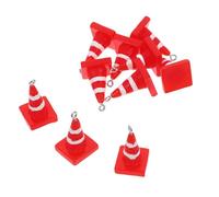 IWOWHERO 10Pcs Mini Traffic Resin Charms for DIY Earring Necklace Keychain Making Road Barrier Pendants Craft Accessories Whimsical Traffic Sign Jewelry Ornaments