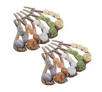 IWOWHERO 10pcs Pearl Banana Hair Clips for Women Lightweight Non-slip Twist Barrette Chignon Hair Pins Vintage Styling Accessories with Firm Hold in Beige Green Blue Brown for Updo Ponytail