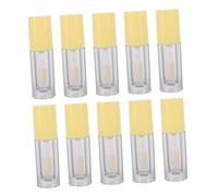 IWOWHERO 10pcs Refillable Lip Balm Tubes with Brush Head Transparent Empty Lip Gloss Bottles for DIY Cosmetic Making Portable Liquid Blush for Travel Use