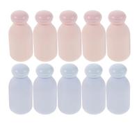 IWOWHERO 10pcs Refillable Shower Bottles Set 100ml - Portable Pink Blue Plastic Squeeze Containers with Flip Top Caps for Travel Body Wash, Shampoo, and Lotion