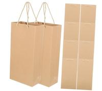 IWOWHERO 10Pcs Thick Kraft Paper Wine Bottle Storage Pouches Portable Reusable Handheld Bags for Christmas Thanksgiving Birthdays Housewarming Parties