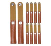 IWOWHERO 10pcs Tweezers Storage Bag Small Faux Leather Travel Case for Eyelash Extension Tool Organizer with Dust-Resistant Protection for Makeup Accessories Light Brown