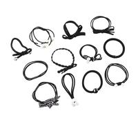IWOWHERO 12 Pcs High Elastic Ponytail Holders Fashion Headband Set Beading Hair Ropes Pearl Hair Tie for Women Girls Colleagues