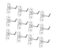 IWOWHERO 12 pcs Metal Pegboard Hooks for Storage Tools Sturdy Single-Angle Wall Hanging Hooks Wear-Resistant Garage Storage Organizers for Small Tools and Wrenches