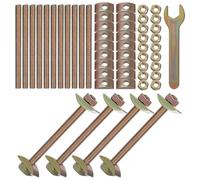 IWOWHERO 12 Sets M8×100mm Half Moon Countertop Joint Fasteners with Wrench, Furniture Draw Bolt Connector Bolts for Wood Table Top Assembly and Cabinetry