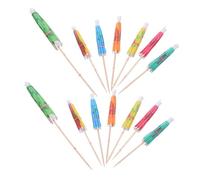 IWOWHERO 120pcs Mini Tropical Drink Umbrellas Cocktail Picks with Sturdy Wood and Paper Colorful Hawaiian Parasols for Beverage Cake Toppers and Party Decorations Space-Saving Design for