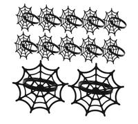 IWOWHERO 12pcs Black Metal Spider Web Napkin Rings Halloween Party Table Decor Fall Thanksgiving Serviette Holders for Spooky Dinner Gatherings and Wedding Supplies