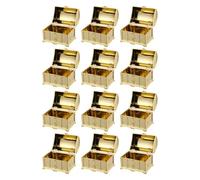 IWOWHERO 12PCS Gold Mini Pirate Treasure Chest Boxes for Prizes and Candy Storage Vintage Jewelry Organizer for Halloween Christmas Party Favors and Classroom Events