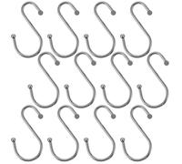 IWOWHERO 12pcs Metal S-Shaped Curtain Hooks for Shower and Window Curtains, Wear-Resistant Iron Hooks with Simple Appearance, Not Easy to Bend Or Break, for Home and Bathroom Use