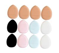 IWOWHERO 12pcs Mini Triangular Makeup Finger Powder Puff for Foundation and Powder Application Soft Comfortable Facial Makeup Tools for Precise Blending and Even Coverage