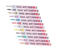 IWOWHERO 12pcs Nail Art Pens for DIY Nail Decorating Kit for Precise Lines Dots Patterns Portable Colored Markers