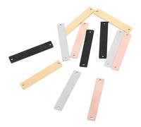 IWOWHERO 12PCS Stainless Steel Rectangular Double-Hole Metal Stamping Blank Tags Pendant Set Steel, Gold, Rose Gold, and Black Colors for Pet ID, DIY Crafting and Anti-Lost Dog Tags