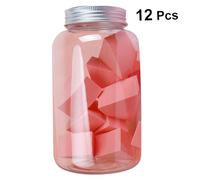 IWOWHERO 12Pcs Wet Dry Makeup Sponge Puff Coral Orange Sector Shape Soft Hydrophilic Applicators for Foundation Concealer Blush Highlighter for Women