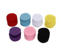 IWOWHERO 140Pcs Round Non-Woven Fabric DIY Hair Clamp Fixing Pads, 2.5Cm Assorted Black White Pink Blue Purple Yellow Red, Handmade Hairpin Cushion for DIY Accessories and Headdress Craft