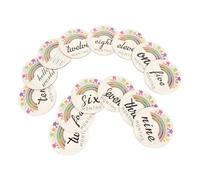 IWOWHERO 14pcs Wooden Monthly Cards for Newborn Baby with Painted Circles, Creative Design for Commemorative Photography and Celebrating Baby's First Year Achievements