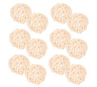 IWOWHERO 15pcs Decorative Rattan Balls 3cm Beige Aromatherapy Accessories