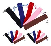 IWOWHERO 15pcs Drawstring Pen Bags Set Thickened Double-Sided Velvet Pen Pouches for Packaging for Art Supplies and Travel