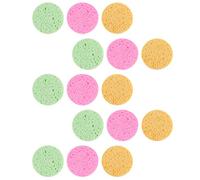 IWOWHERO 15pcs Rounded Makeup Face Applicators 70mm Diameter 8mm Thick Wooden Pulp Sponges for Facial Cleansing and Makeup Removal, Soft Cosmetic Tools for Women and Girls