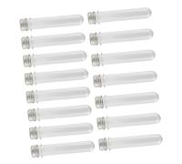 IWOWHERO 15pcs Transparent Clear Shoelace Tubes with Screw Caps Portable Compact PE Test Tube Storage for Sneaker Shoelace Organizer Multipurpose Small Item Containers for Travel and Daily