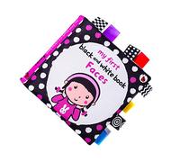 IWOWHERO 1pc Black White Cloth Book for Boy Girl Visual Early Educational Toy Chewing Wear-Resistant Design for Boy Girl Toddlers Engaging Face Cognition Activities