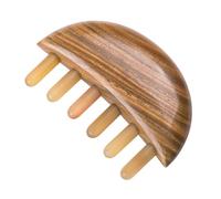 IWOWHERO 1pc Smooth Buffalo Horn Comb Portable Wide Tooth Massage Comb for All Hair Types Lightweight Natural Material for Travel and Everyday Use