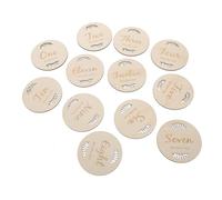 IWOWHERO 1set Cards Wooden Monthly Growth Markers for Newborn Photography Unisex Cards for Parents Leaf Design for Capturing Precious Moments