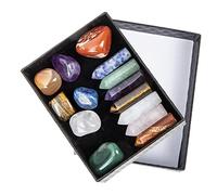 IWOWHERO 1Set Portable Crystal Stones Amethyst Stones for Chakra Yoga Decor Relaxation Present Box Included for Home Danish Pastel Aesthetic