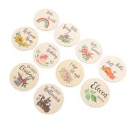 IWOWHERO 1set Wooden Discs for Newborns Monthly Growth Signs Announcement Props Cards for First Year Memories for Photo and Nursery Decor