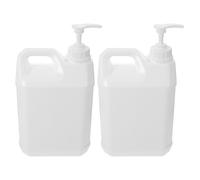 IWOWHERO 2 Pack 2.5l Square Soap Dispenser Bottles with Pump, Milky White Plastic Refillable Lotion and Body Wash Containers for Bathroom Shower Use
