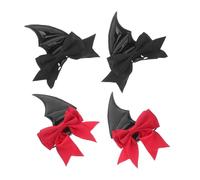 IWOWHERO 2 Pairs Halloween Demon Wings Hair Clips Lightweight Bat Wing Barrettes Secure Fit Spooky Cosplay Party Accessories for Women and DIY Decorations
