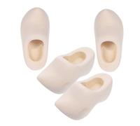 IWOWHERO 2 Pairs Miniature Wooden Dutch Shoes Unfinished Klompen for DIY Doll House Decor Accessories Smooth Surface Lightweight Dollhouse Furniture Craft Supplies