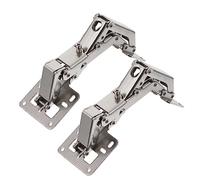 IWOWHERO 2 Pcs Heavy-Duty Hydraulic Hinges for Thick Doors Punch-Free Soft Closing Concealed Cabinet Hinges Screws 170-degree Buffer Mechanism