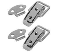 IWOWHERO 2 Pcs Stainless Steel Small Spring Toggle Lock Clasp Buckle Latch for Toolbox Cabinet Chest Suitcase Boxes with Load Release Fastener