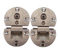IWOWHERO 2 Pcs Zinc Alloy 180 Degree Butt Hinge Cabinet Door Hinges with Gentle Slow Close and Adjustability, Round Shape Half Inch Overlay for Folding Flip Top Furniture
