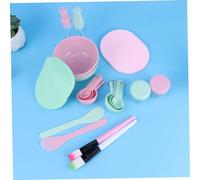 IWOWHERO 2 Set Facial Mask Bowl Brush Set Silicone Mixing Bowls with Brush Spoon Puff for Skincare DIY Pink Random Color