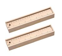 IWOWHERO 2 Set Large Capacity Wooden Pencil Case with Drawer Design, Sturdy Beige Crayon Storage Box for School Kids, Creative and Simple Stationery Storage Case for Secondary School Use