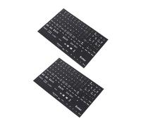 IWOWHERO 2 Sheets English Keyboard Stickers for Desktop and Laptop Self-adhesive Residue- Easy Application and Removal Small Font Design Compatible with Standard Notebook Keyboards