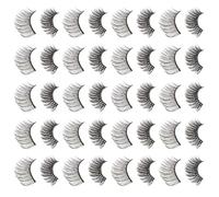 IWOWHERO 20 Pairs Realistic False Eyelashes Natural Look Wispy Lashes for Cosmetics Lightweight and Comfortable Makeup Accessory for Weddings Parties and Daily Use