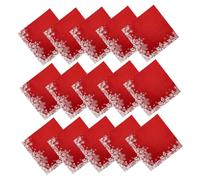 IWOWHERO 20 Sheets Christmas Napkins Serve Christmas Party Table Decor Holiday Bulk Let Party Decoration Snowflakes Decorations White Decorative Serving Theme Shape Winter Merry Paper Red