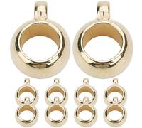 IWOWHERO 200pcs DIY Bail Beads in Golden CCB Material Multi-Functional Large Hole Spacer Beads with Hanging Loop for Handmade Crafts and Jewellery Making for Bracelets